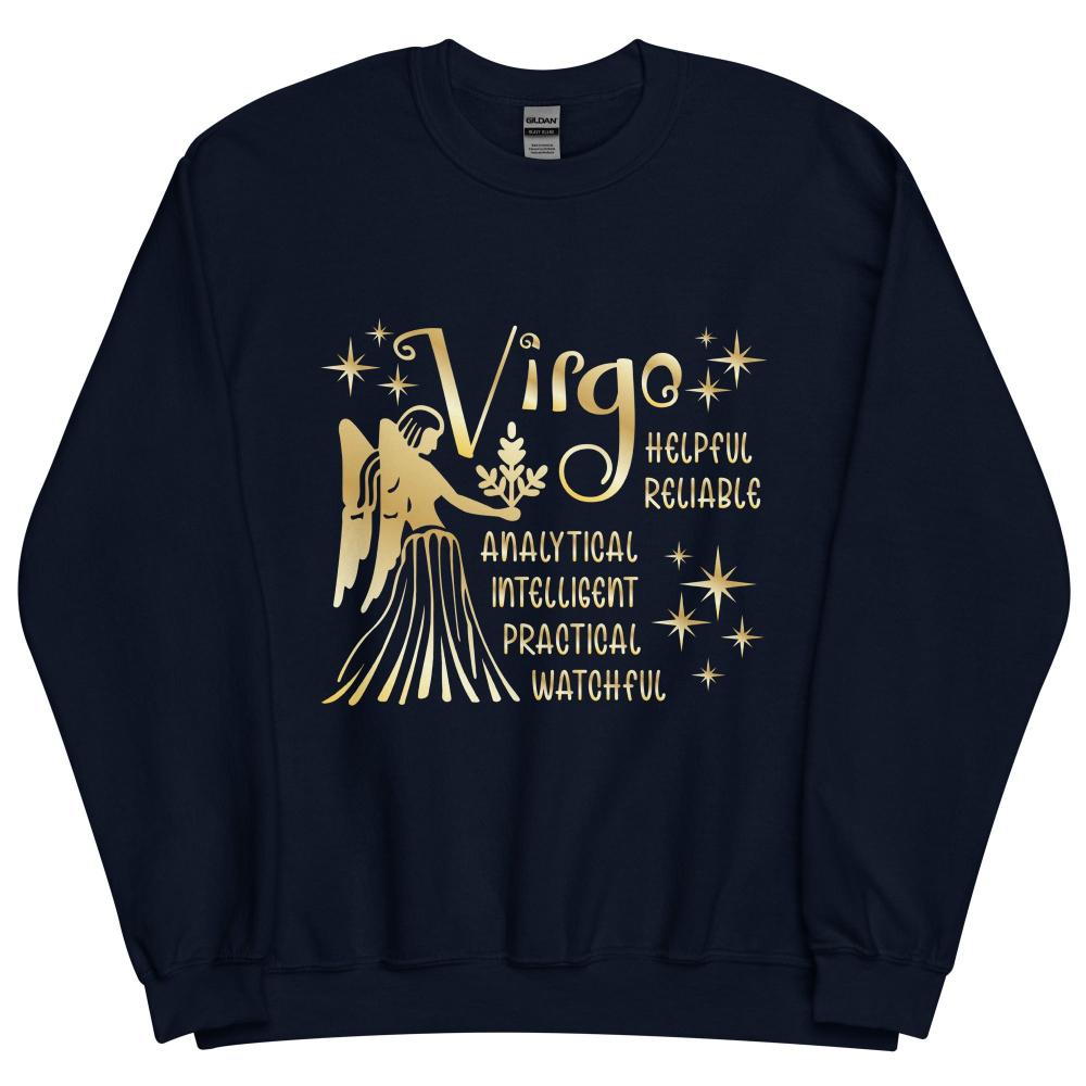 Virgo Zodiac Positive Traits Sweatshirt - Navy Color - https://ascensionemporium.net